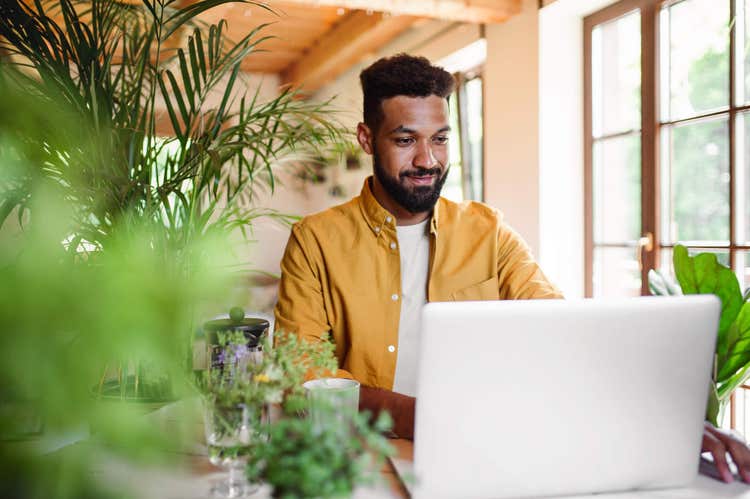 Man working on a laptop