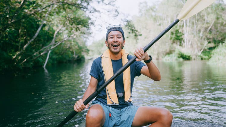 man in a boat