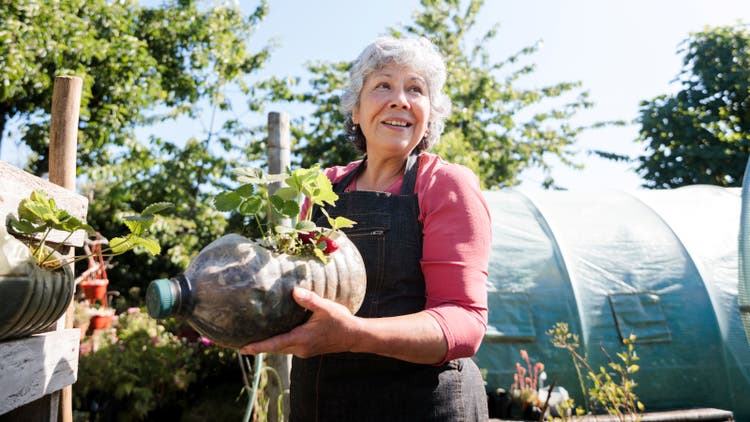 women with plant